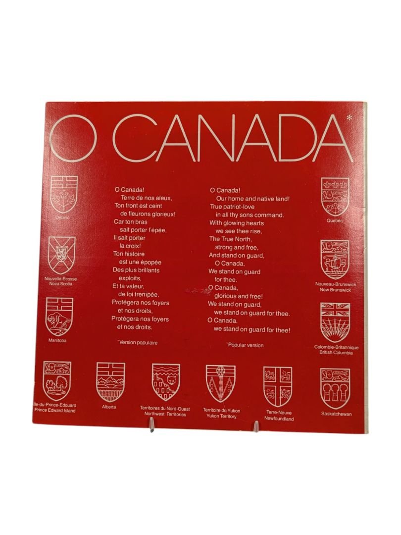 1976 O Canada National Anthem 45 RPM Vinyl Record