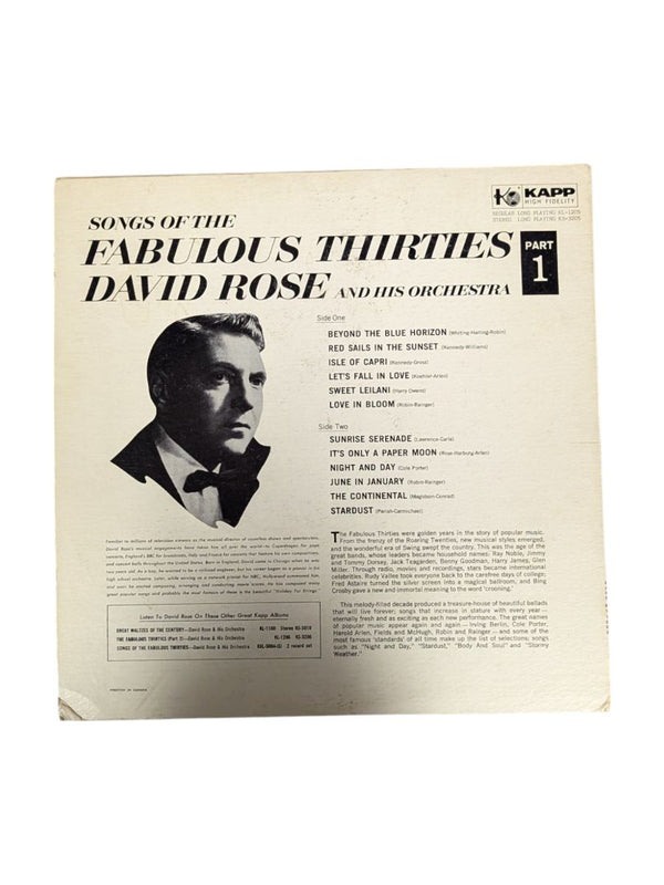 Songs of The Fabulous Thirties David Rose and His Orchestra LP