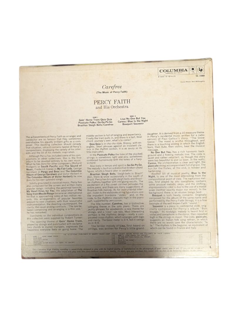 Carefree The Music of Percy Faith and His Orchestra LP