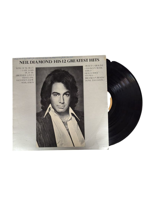 Neil Diamond His I2 Greatest Hits LP