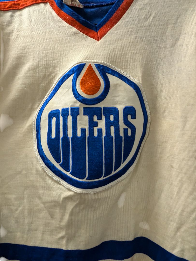 Vintage 80's Sandow Edmonton Oilers Hockey Jersey Small