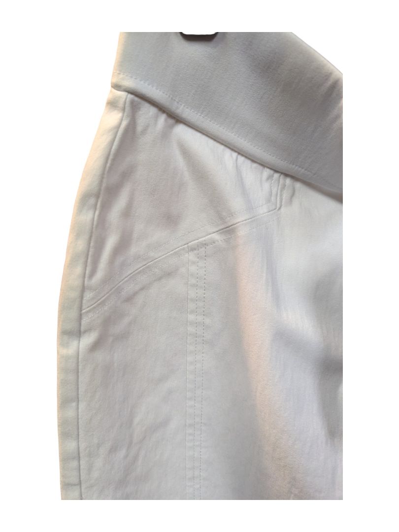 White Denim Skirt Stretchable Waist Frank Lyman Size 4