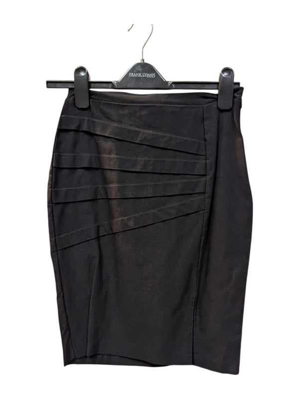Black Skirt with Folded Pattern Frank Lyman Size 2