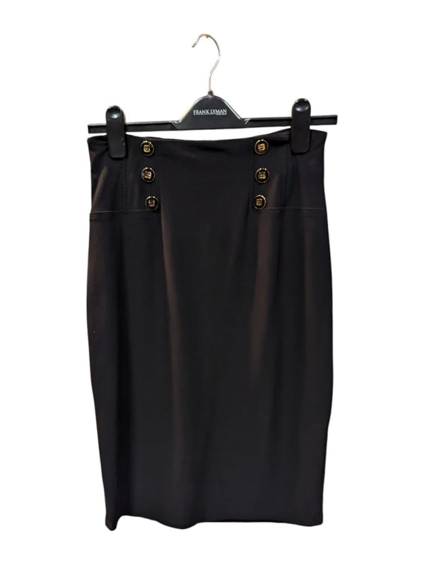 Black Stretchy Skirt with Buttons Frank Lyman Size 4