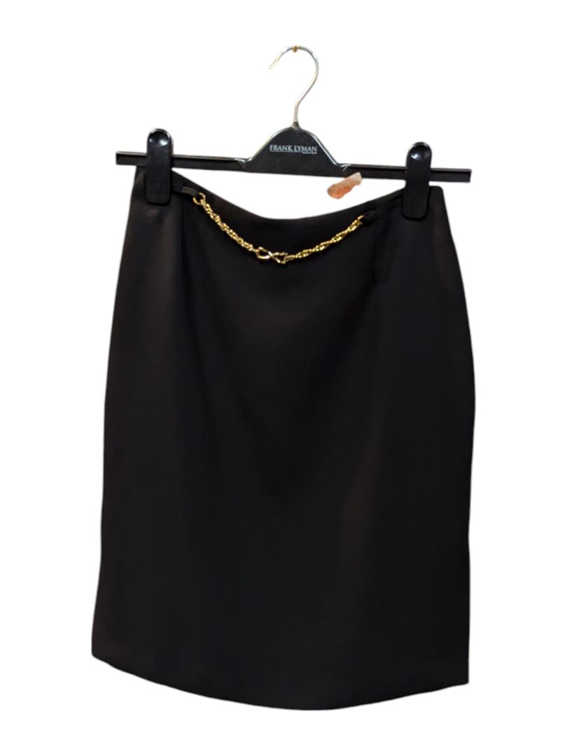 Black Short Skirt with Golden Chain Pariscope Size 6