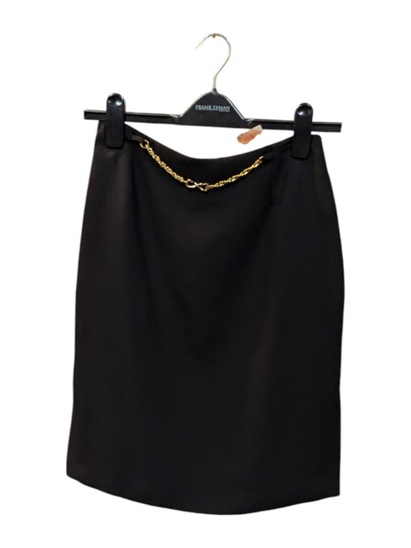 Black Short Skirt with Golden Chain Pariscope Size 6