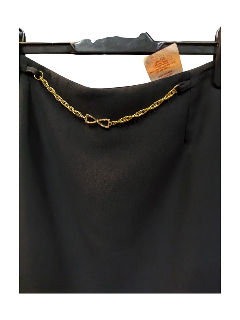 Black Short Skirt with Golden Chain Pariscope Size 6