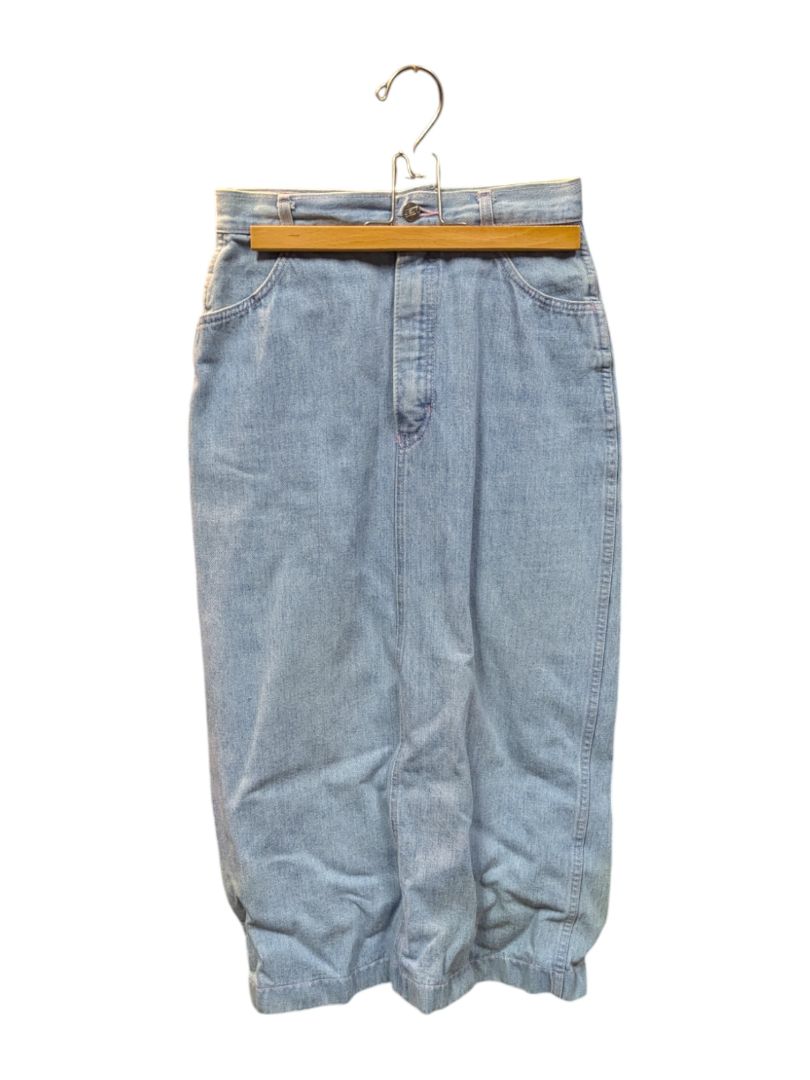 Blue Denim Skirt with Embroidered Flower Visa