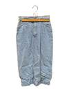 Blue Denim Skirt with Embroidered Flower Visa