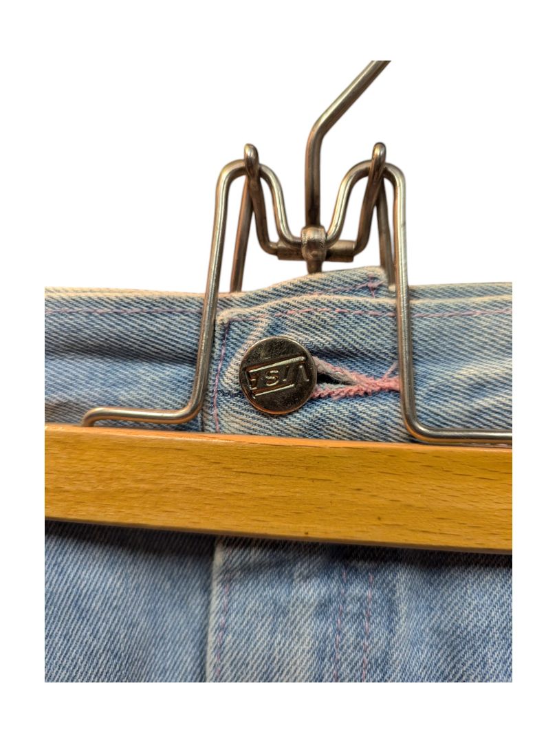 Blue Denim Skirt with Embroidered Flower Visa
