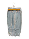 Blue Denim Skirt with Embroidered Flower Visa