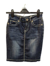 Dark Blue Mini Skirt White Lining Charreli