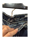 Dark Blue Mini Skirt White Lining Charreli