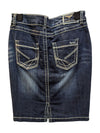Dark Blue Mini Skirt White Lining Charreli