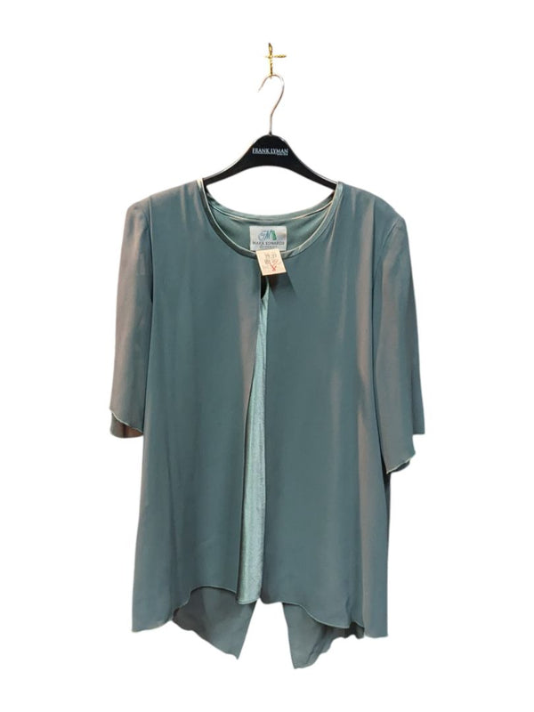 Blue Lux Blouse Mark Edwards Size 9