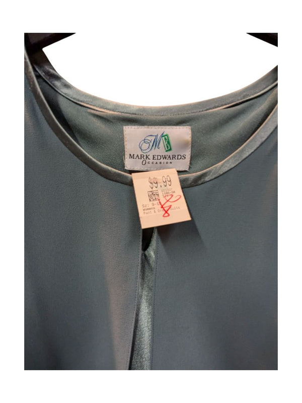 Blue Lux Blouse Mark Edwards Size 9