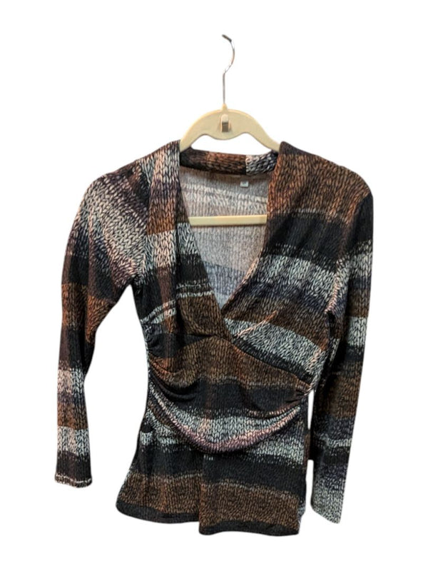 Brown and Black Drapey Shirt Miko Size S