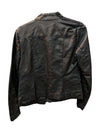 Black Pu Leather Jacket Moto Gear Size M