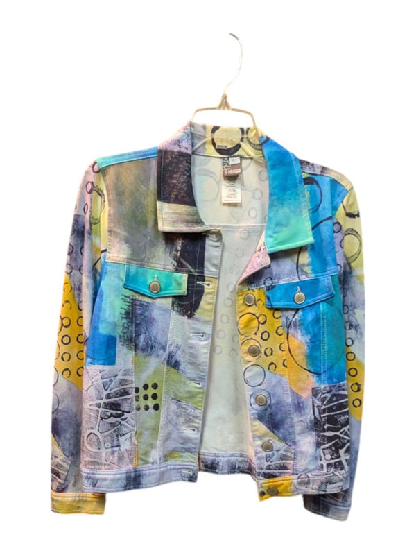 Abstract Colourful Denim Jacket Dolcezza