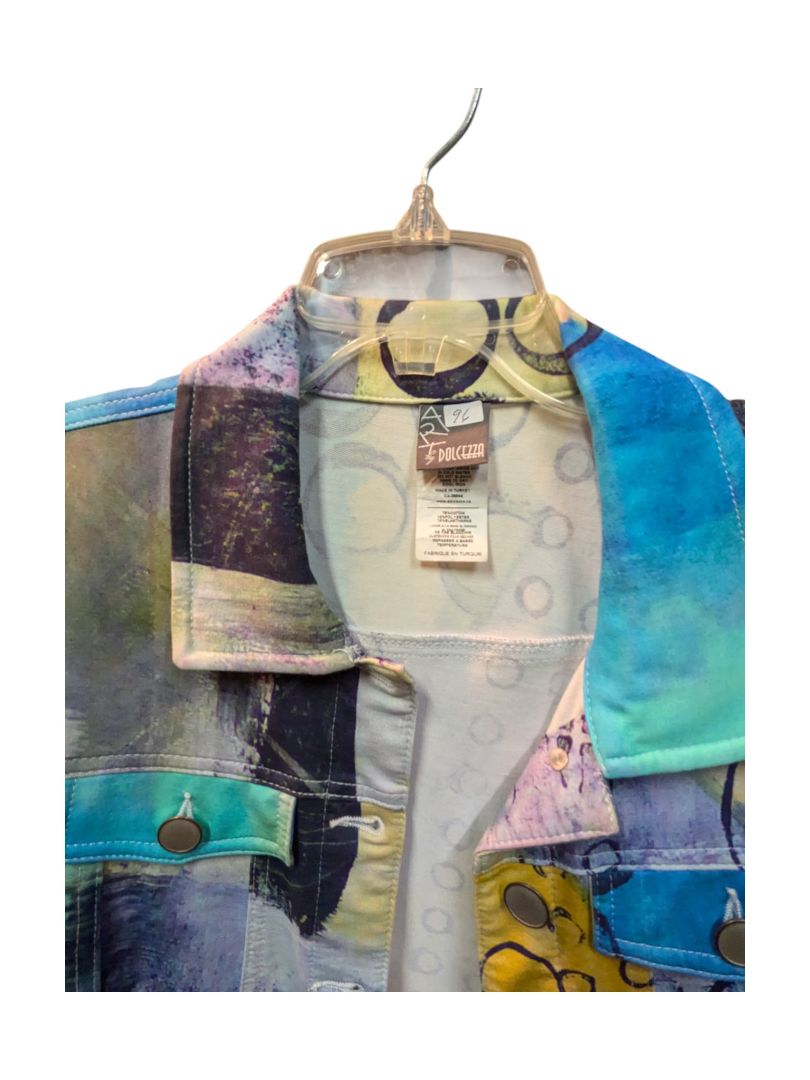 Abstract Colourful Denim Jacket Dolcezza
