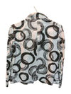Black Circular Pattern White Jacket Abbie Mags Size S