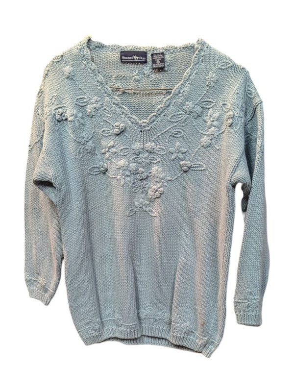 Grey Crochet Sweater Hunters Run Size M