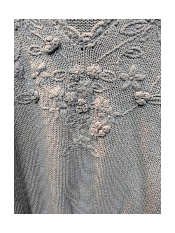 Grey Crochet Sweater Hunters Run Size M
