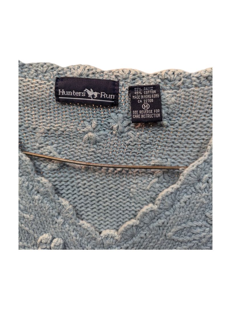 Grey Crochet Sweater Hunters Run Size M