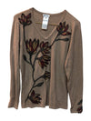 Brown Knitted Shirt With Wool Flower Chagall Size S