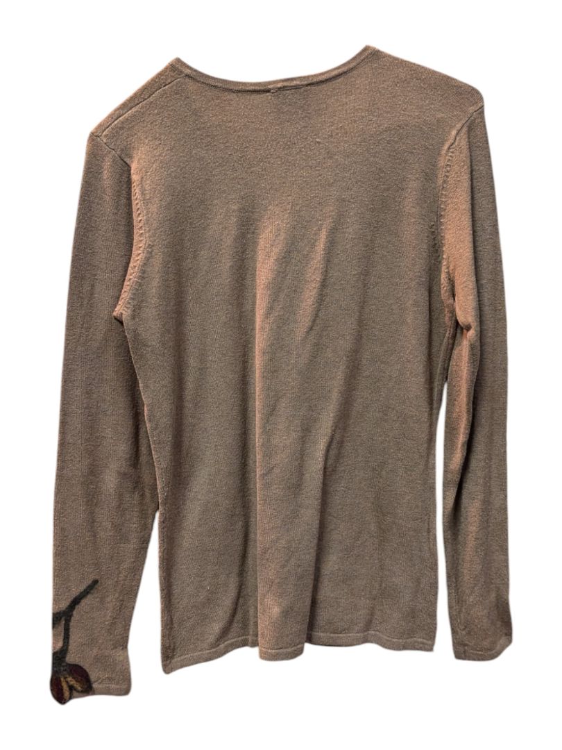 Brown Knitted Shirt With Wool Flower Chagall Size S