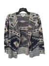 Full Zip Collared Knit Abstract Sweater Cotton + Country Size M