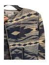 Full Zip Collared Knit Abstract Sweater Cotton + Country Size M