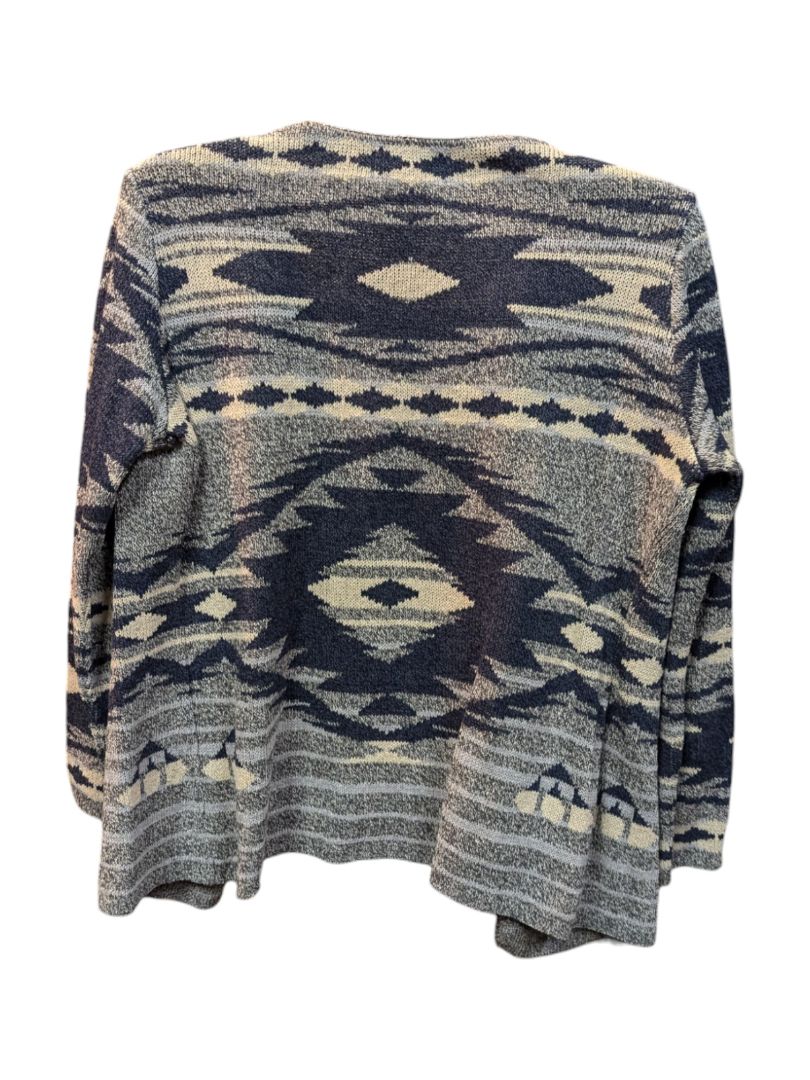 Full Zip Collared Knit Abstract Sweater Cotton + Country Size M
