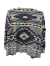 Full Zip Collared Knit Abstract Sweater Cotton + Country Size M