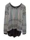 Black and White Line Layered Sweater Jane John Size S