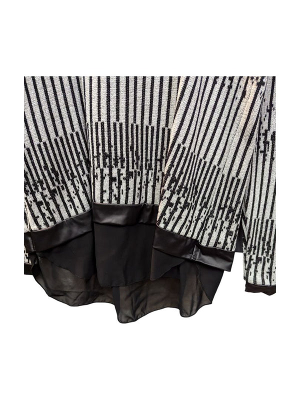 Black and White Line Layered Sweater Jane John Size S