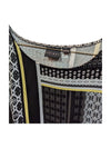 Black White Yellow Geometric Pattern Long Sleeves Tribal Size S