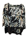 Black Tropical Print White Shirt Dolcezza Size M