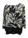 Black Tropical Print White Shirt Dolcezza Size M