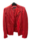 Red Pu Leather Jacket Tribal Size S