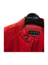 Red Pu Leather Jacket Tribal Size S