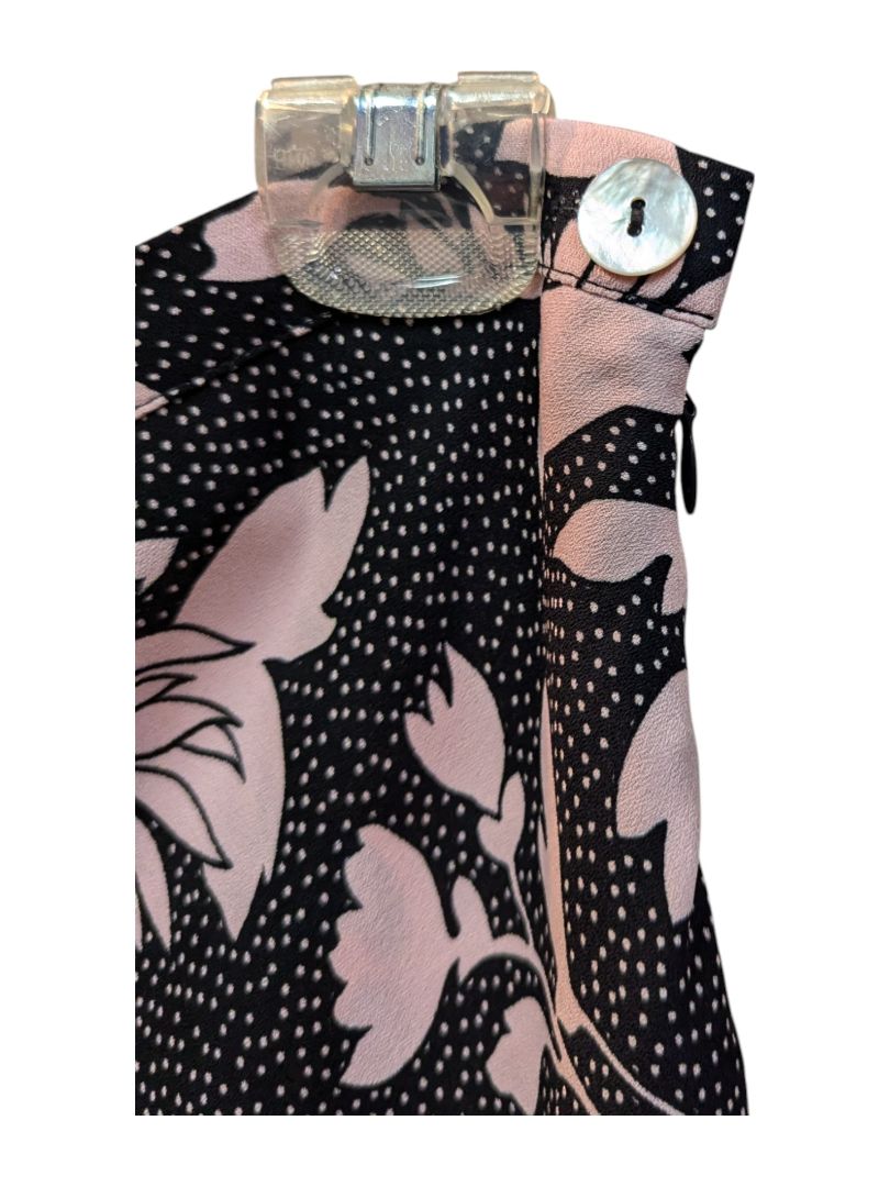 Pink Dandelion Black Skirt Judy Joannou Size S