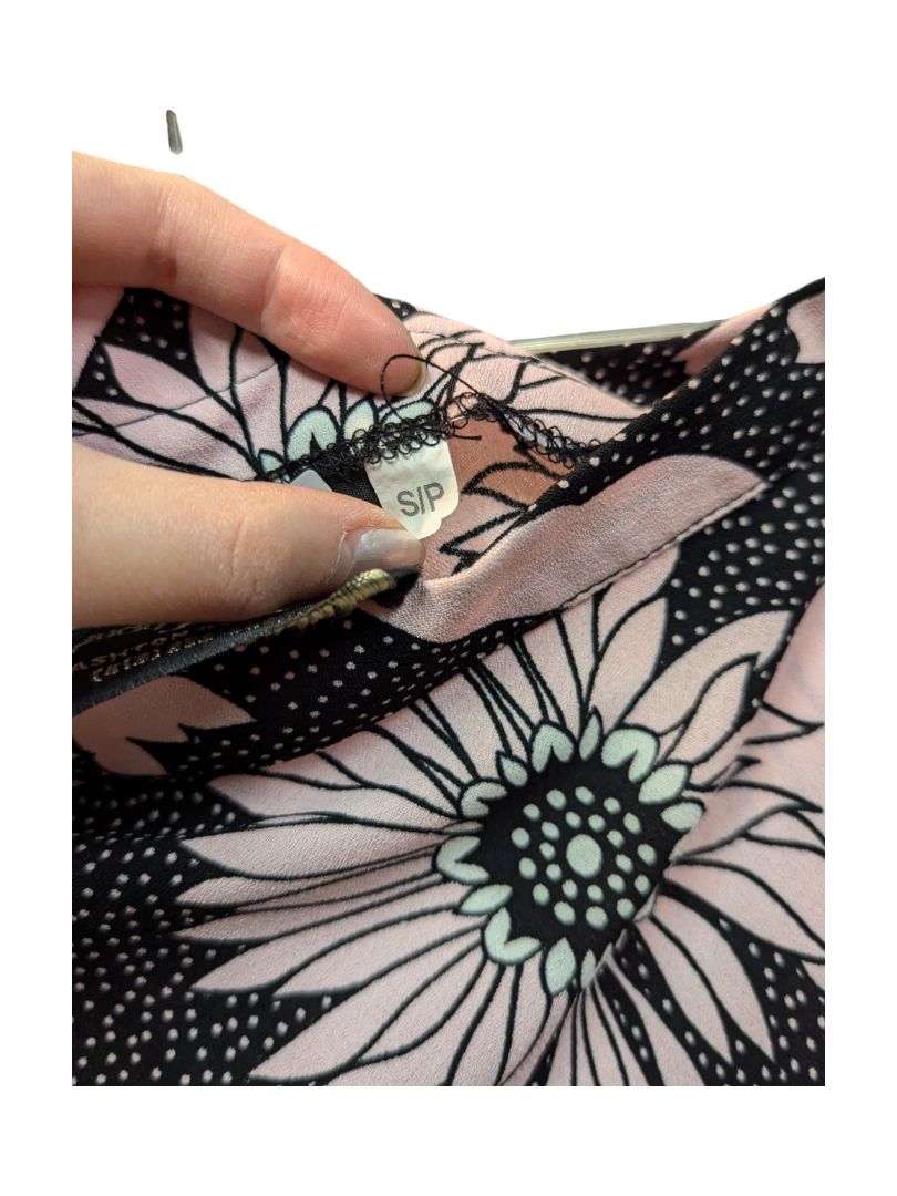 Pink Dandelion Black Skirt Judy Joannou Size S