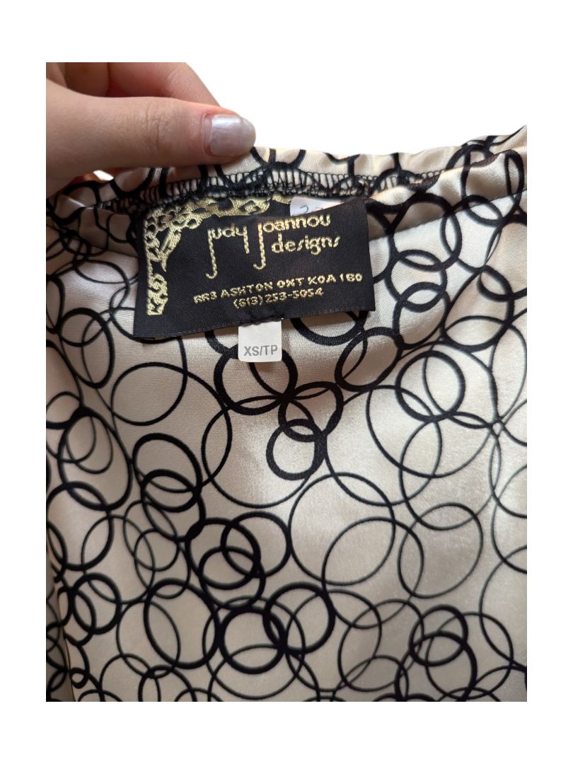 Black Circle Pattern Beige Skirt Judy Joannou Size XS