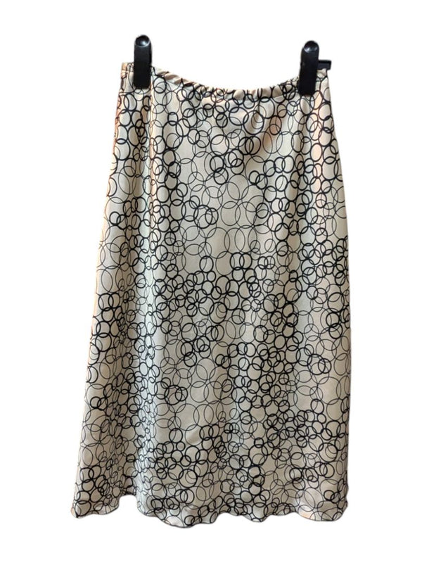 Black Circle Pattern Beige Skirt Judy Joannou Size XS