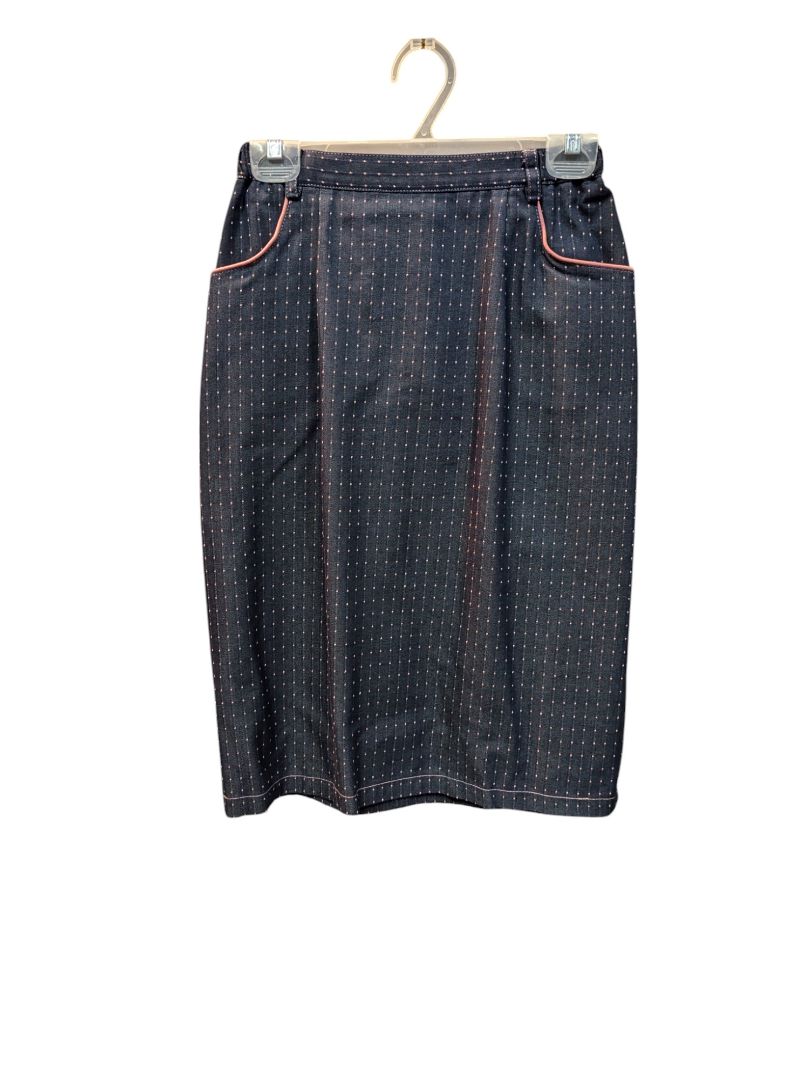 Pink Dotted Navy Blue Skirt