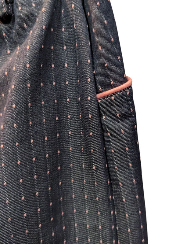 Pink Dotted Navy Blue Skirt