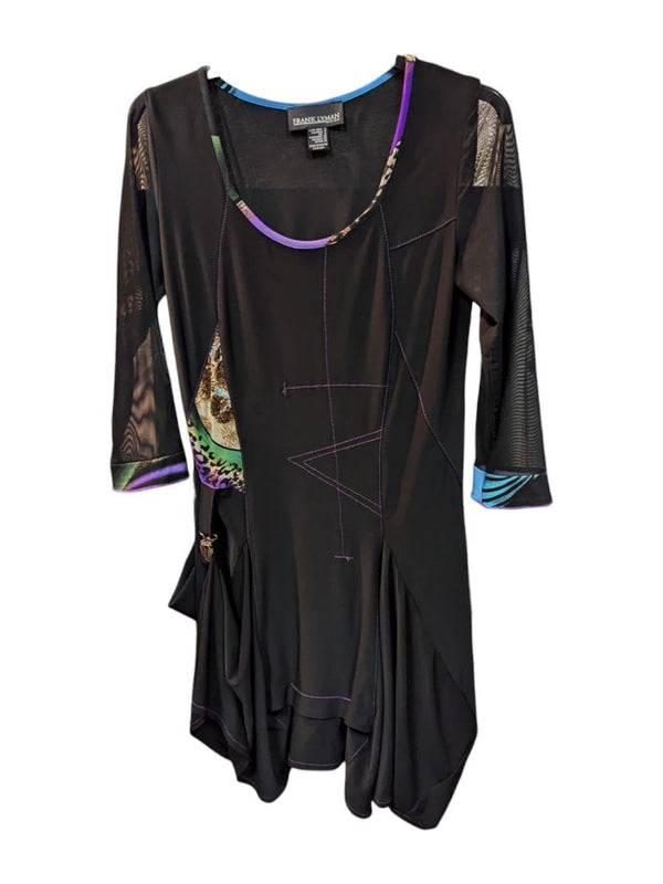 Black Dress w/ Purple Lining Frank Lyman Size 4