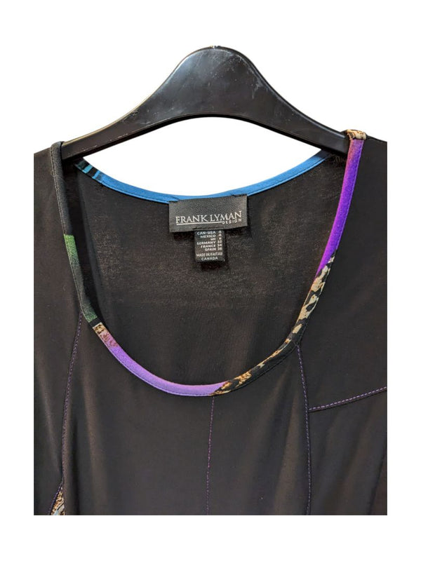 Black Dress w/ Purple Lining Frank Lyman Size 4