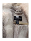 Cream Leather Cropped Jacket with Faux Fur Collar Frank Lyman Size 8
